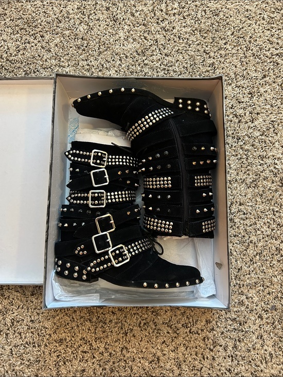 Jeffrey Campbell Shoes - Jeffrey Campbell Black Studded Draco suede leather Boots